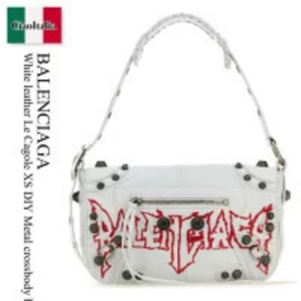 Balenciaga Bag Handbag White Leather Le Cagole Diy Metal Crossbody Shoulder